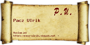 Pacz Ulrik névjegykártya
